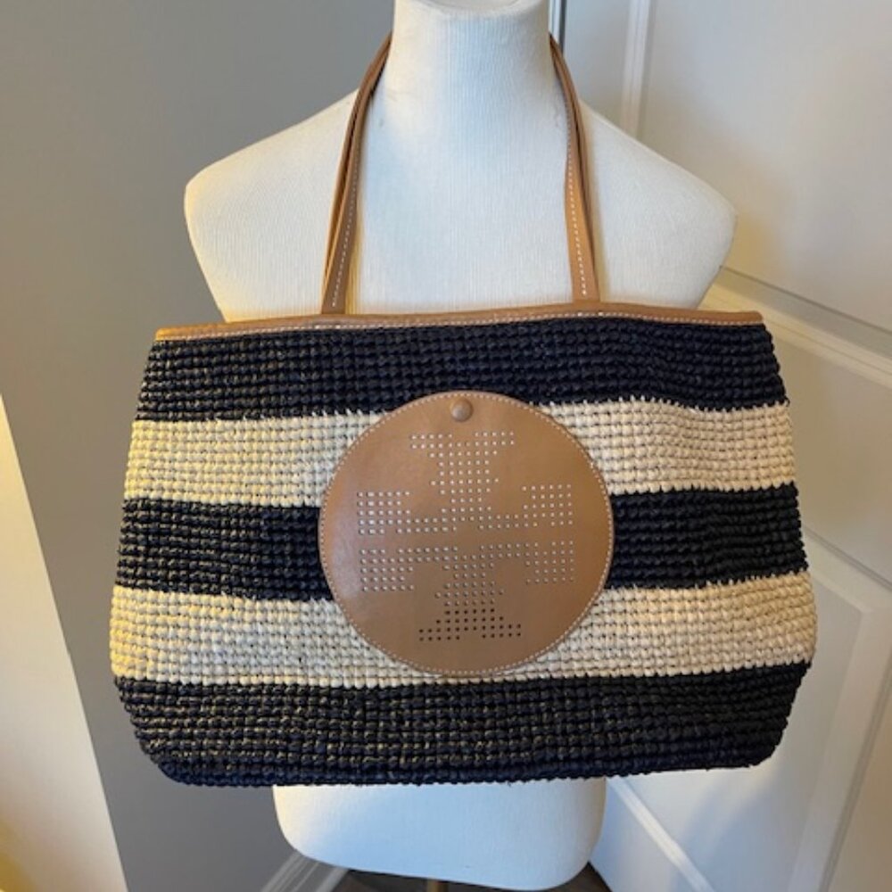 Tory Burch Navy stripe tote